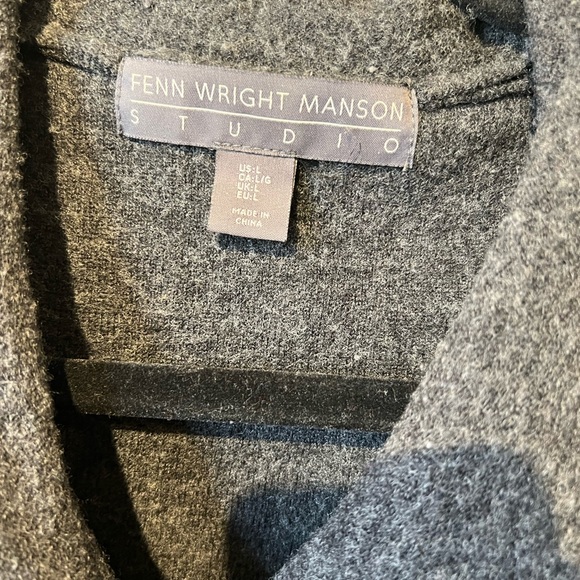 Fenn wright mason women large gray wool front zipper sweater… - Picture 3 of 6